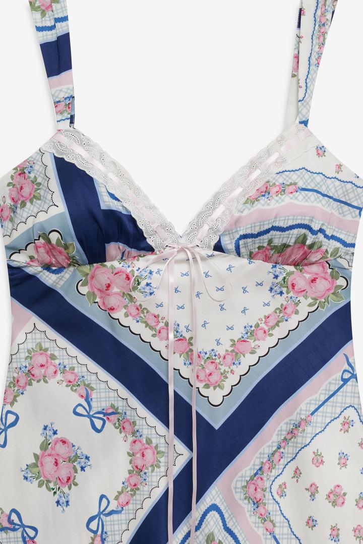 Summer Scarf Mini Dress — Blue Product Image