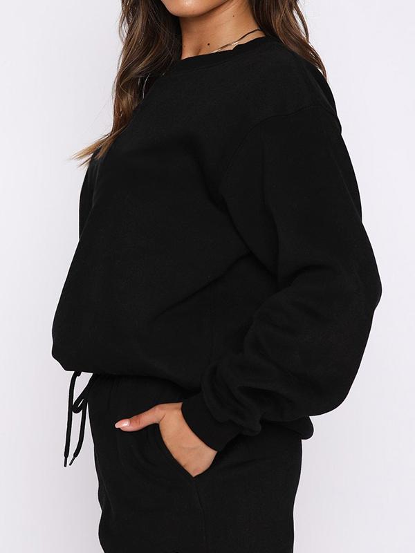 Solid Color Pull Over Baggy Sweatshirt Product Image