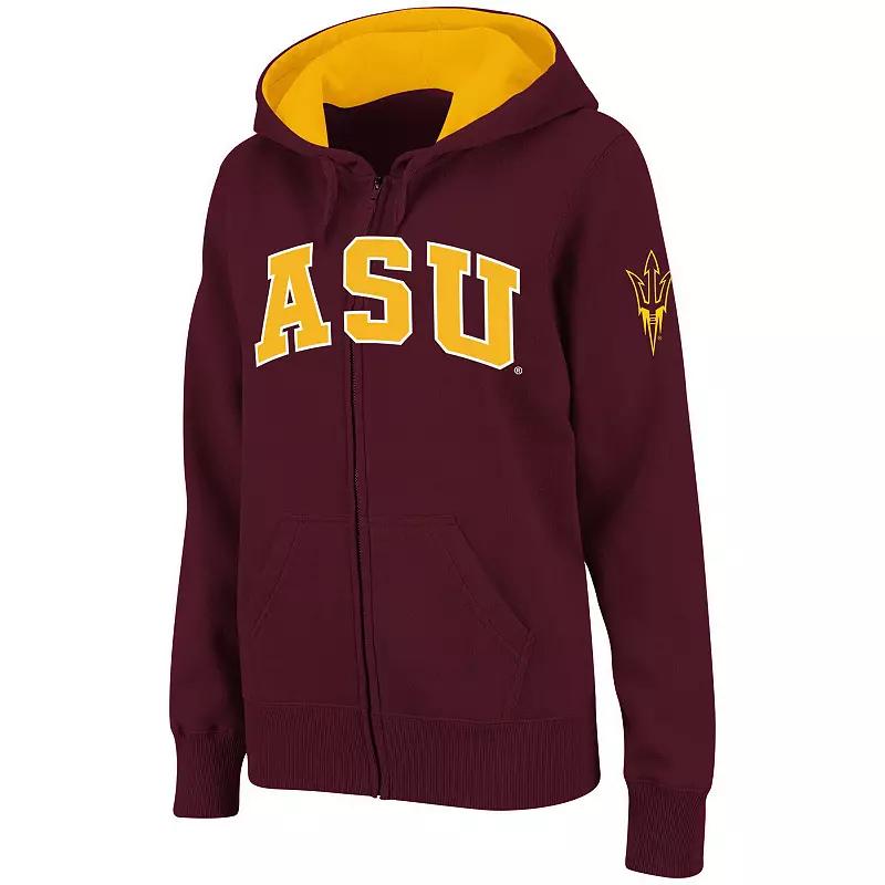 Womens Stadium Athletic Maroon Arizona State Sun Devils Arched Name Full-Zip Hoodie Product Image