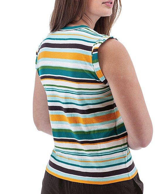 Aventura Summerville Stripe Organic Cotton Knit Crew Neck Rolled Sleeves Tank Top Product Image