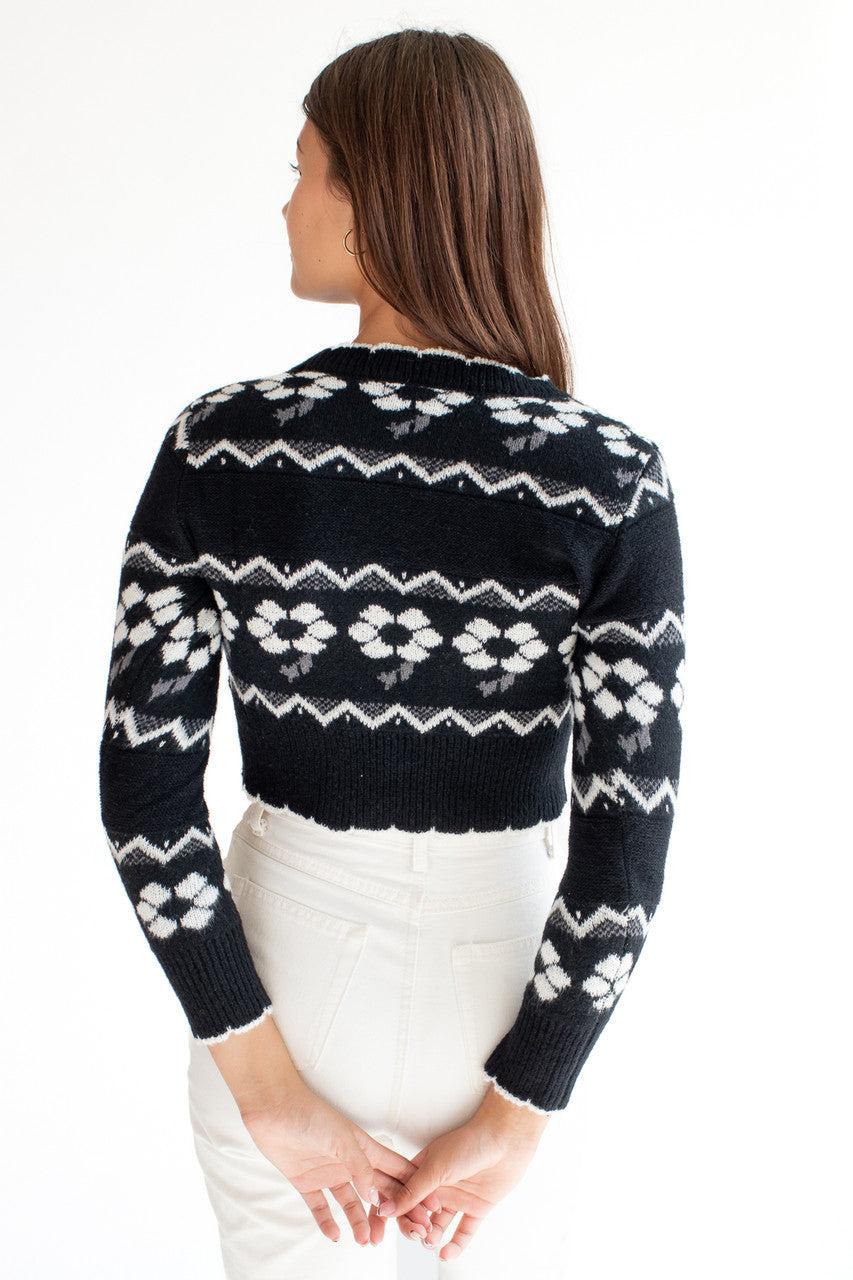 Black Floral Cardigan Product Image