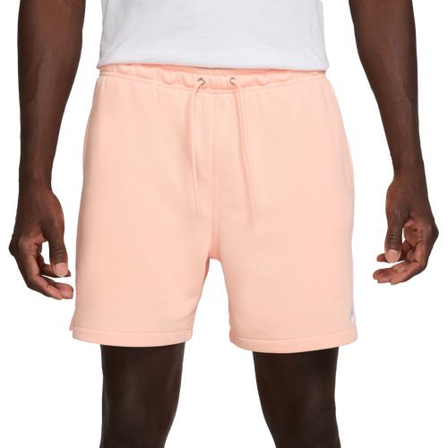 Nike Mens Nike Club Flow French Terry Shorts - Mens Washed Coral/White Product Image
