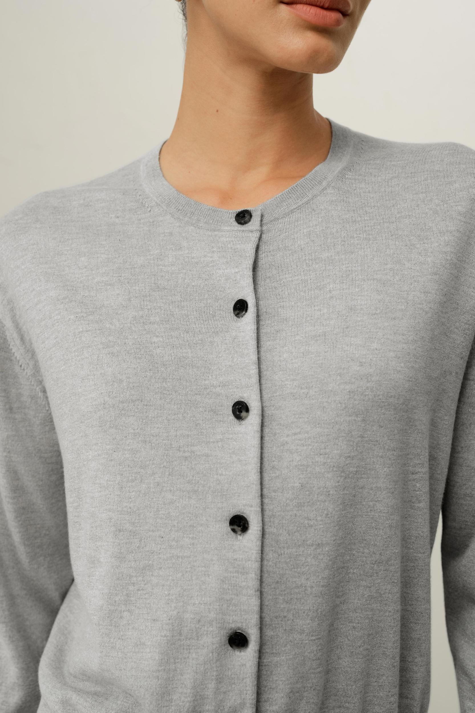 Round-neck Silk Cashmere Cardigan Product Image