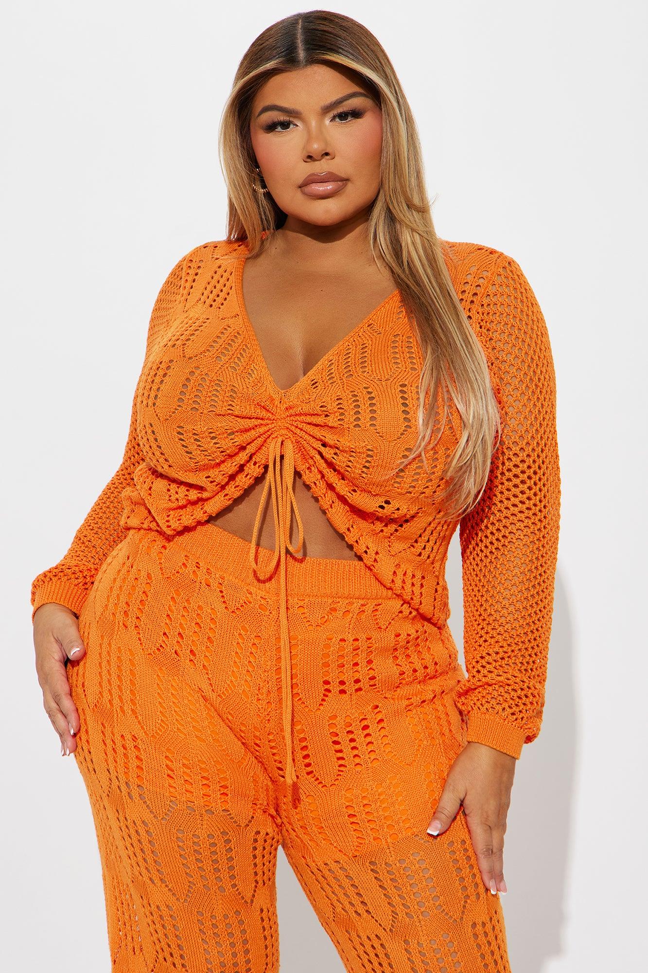 Zya Crochet Pant Set - Orange Product Image