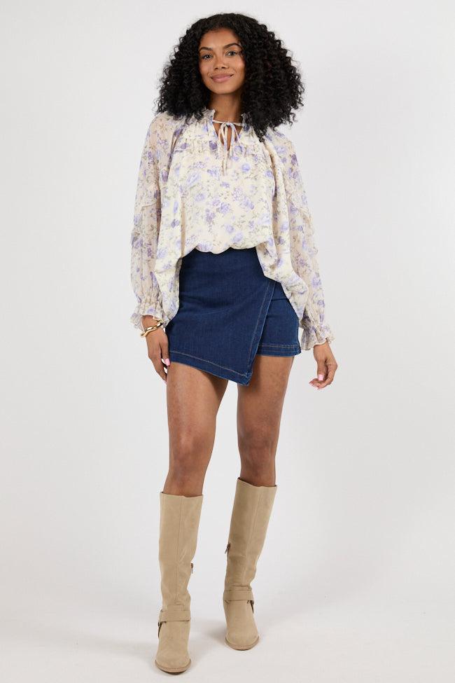 Jessica Dark Wash Denim Skort SALE Product Image