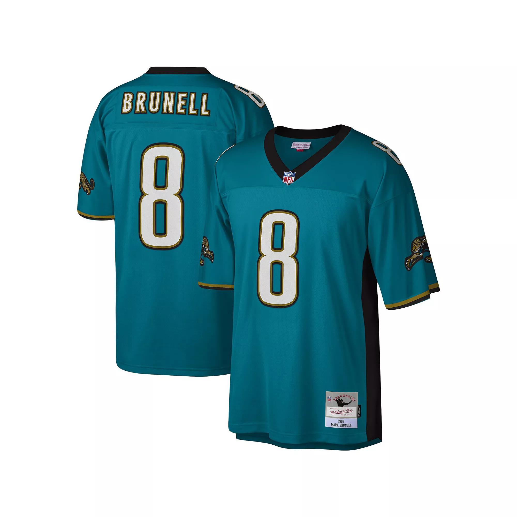 Men's Mitchell & Ness Mark Brunell Teal Jacksonville Jaguars Legacy Replica Jersey, Size: XL, Blue Product Image
