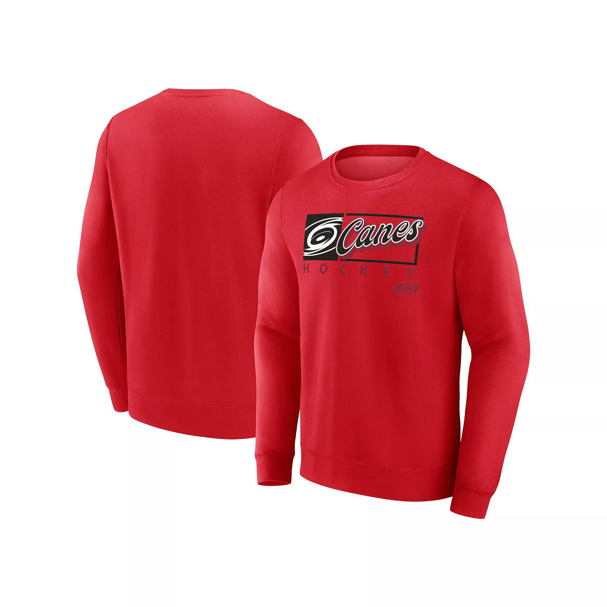 Men's Fanatics Branded Red Chicago Blackhawks Focus Fleece Pullover Sweatshirt,  Product Image
