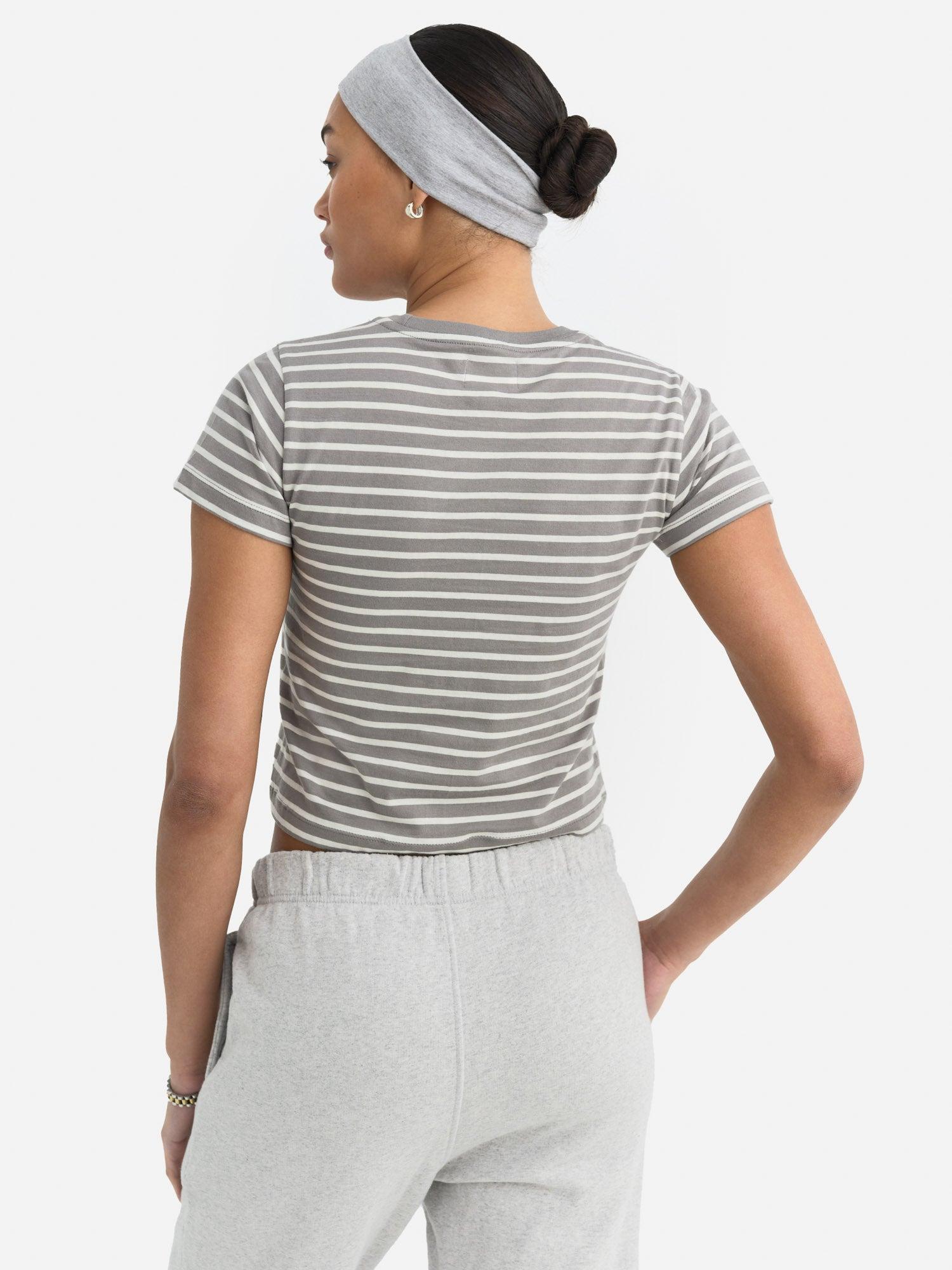 Organic Cotton Striped Shrunken Tee Female Product Image