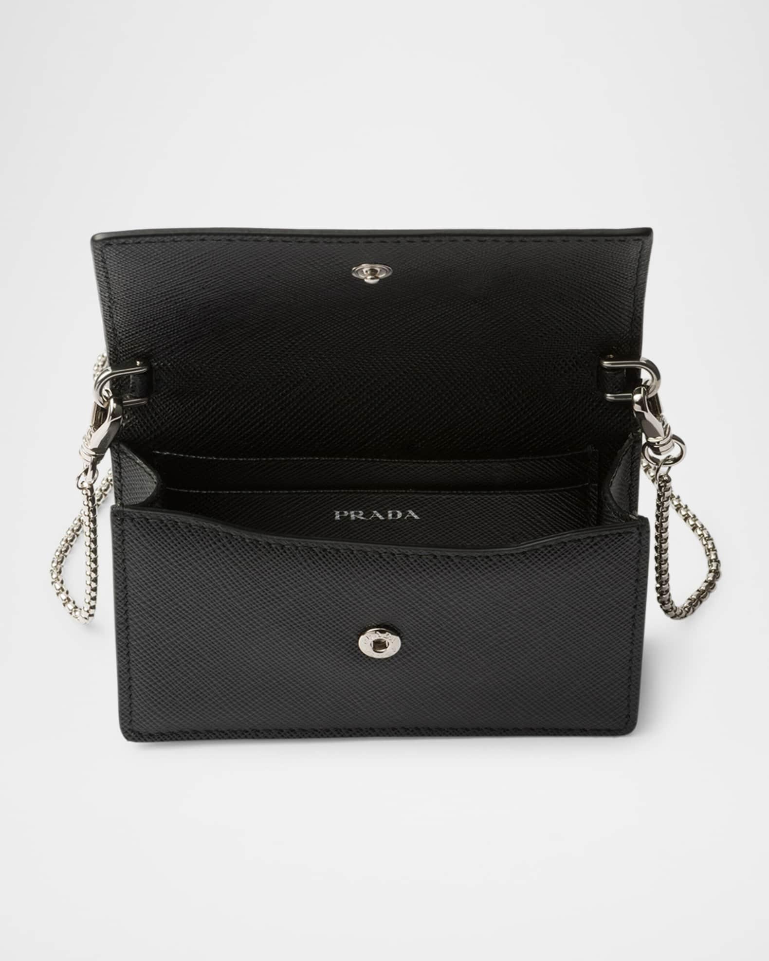 Saffiano Leather Card Holder with Shoulder Strap Product Image