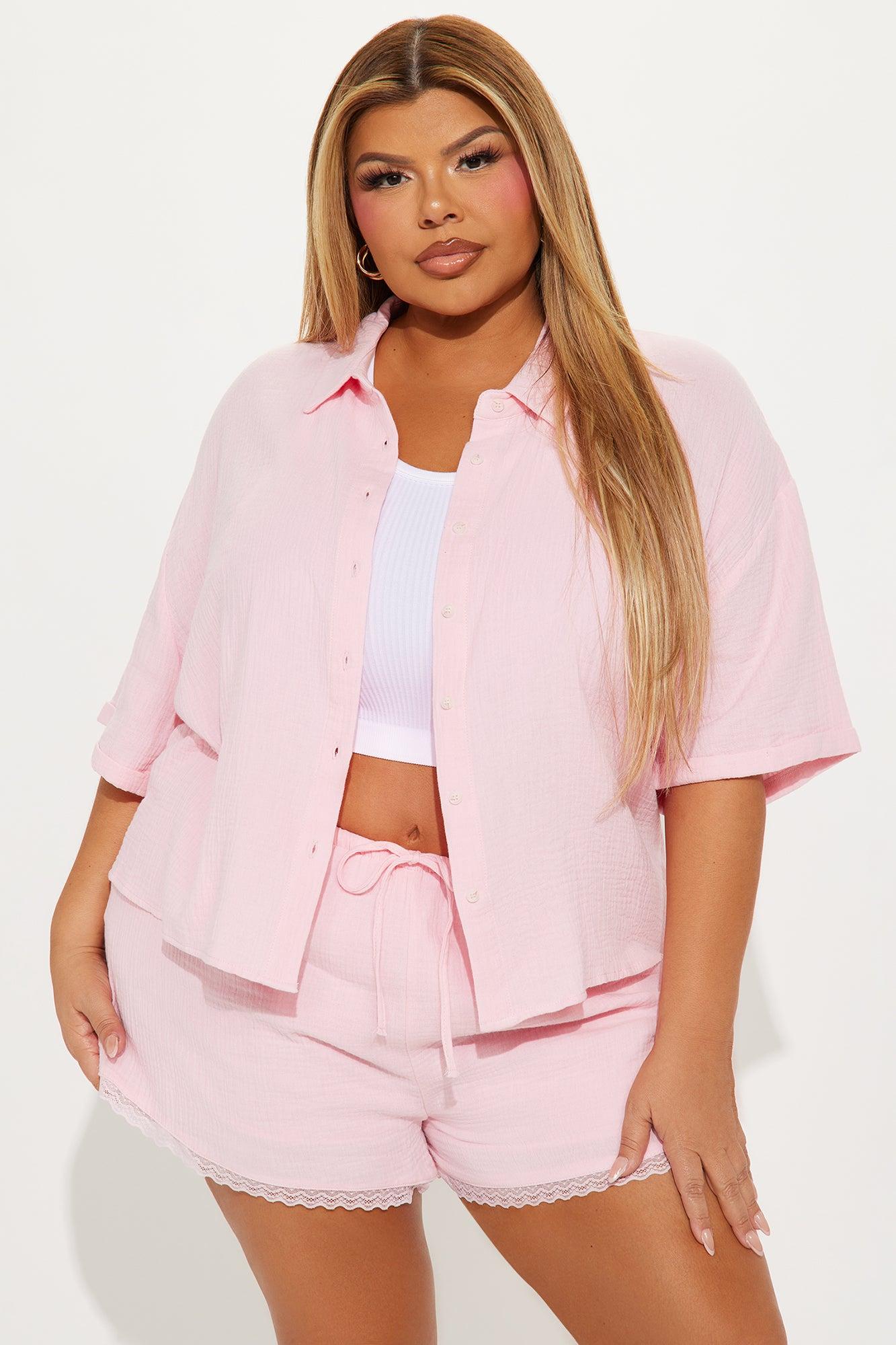 Gabby Gauze Short Set - Pink Product Image