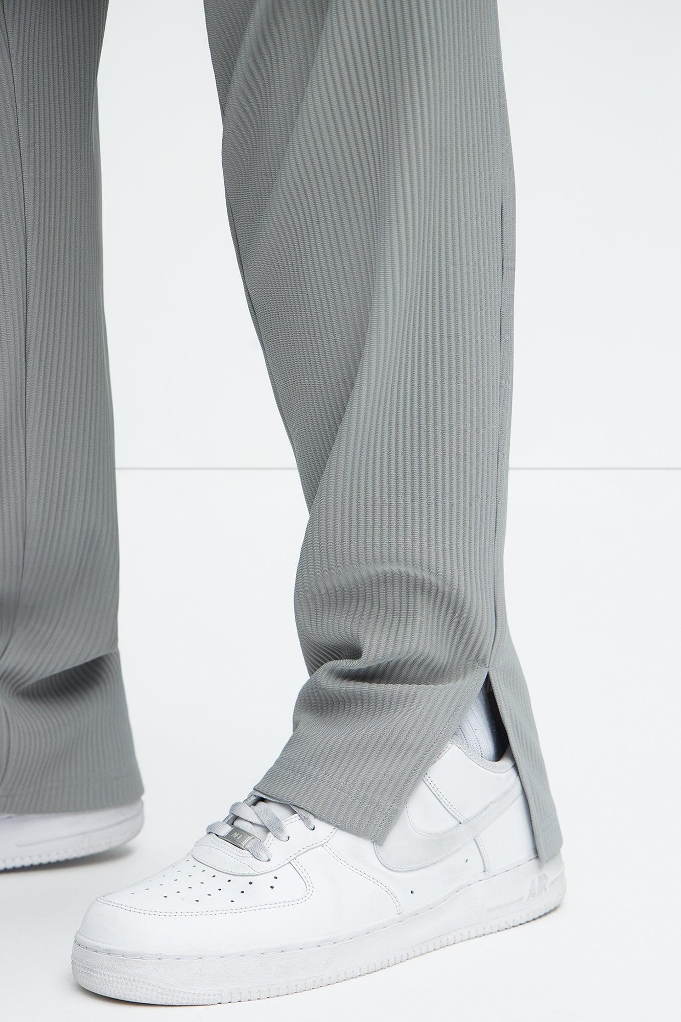 Show Up Slim Slit Pants - Grey Product Image