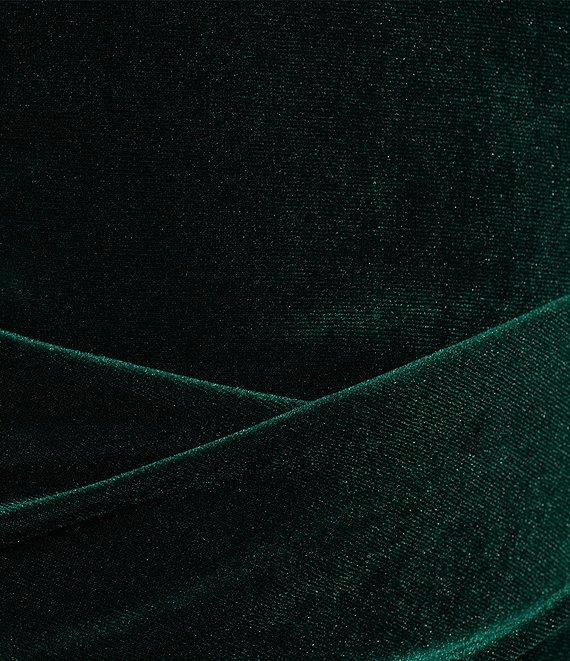 Honey and Rosie Sleeveless Faux-Wrap Velvet Mini Dress Product Image