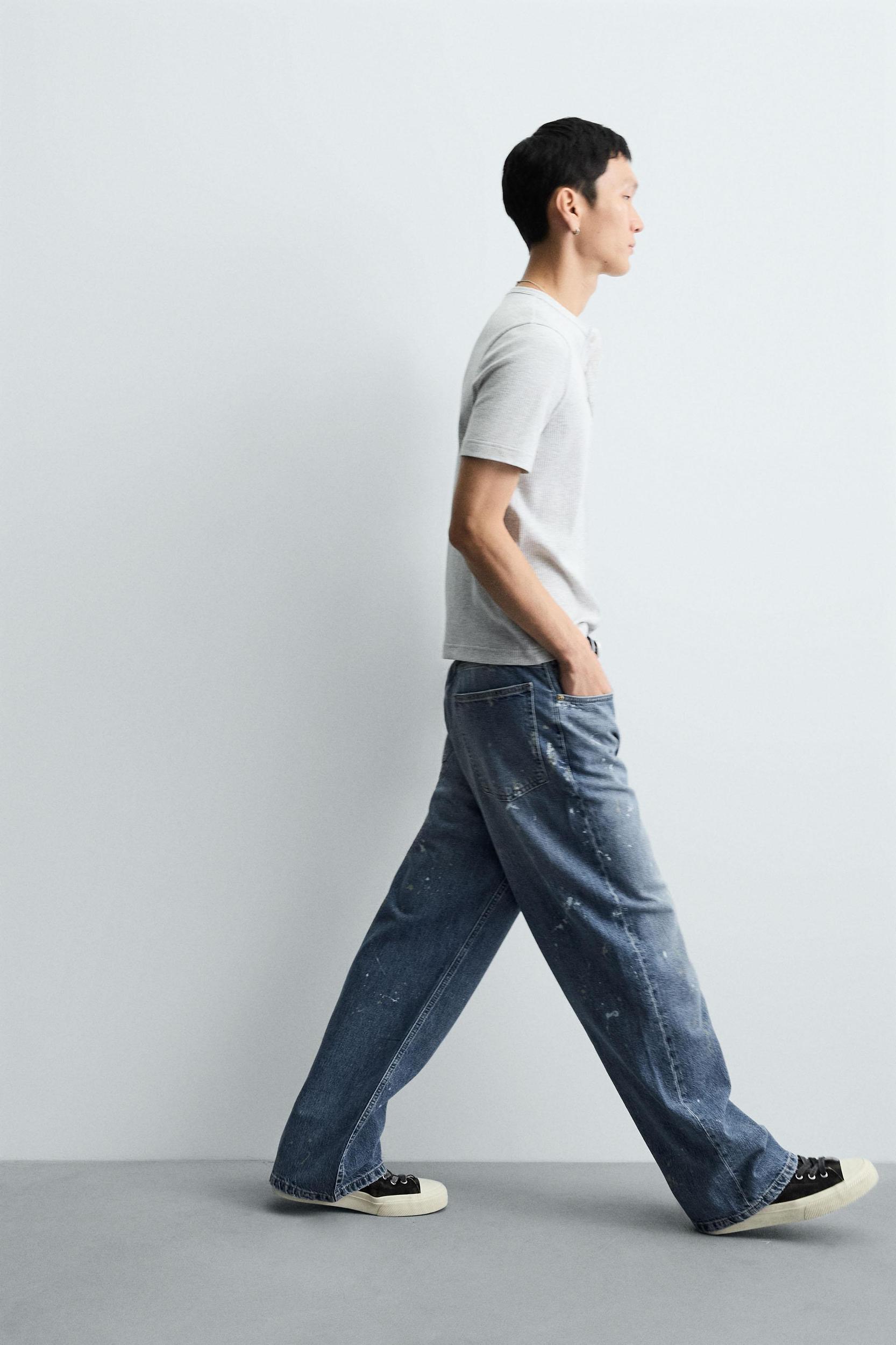 SPLATTERED BAGGY FIT JEANS Product Image