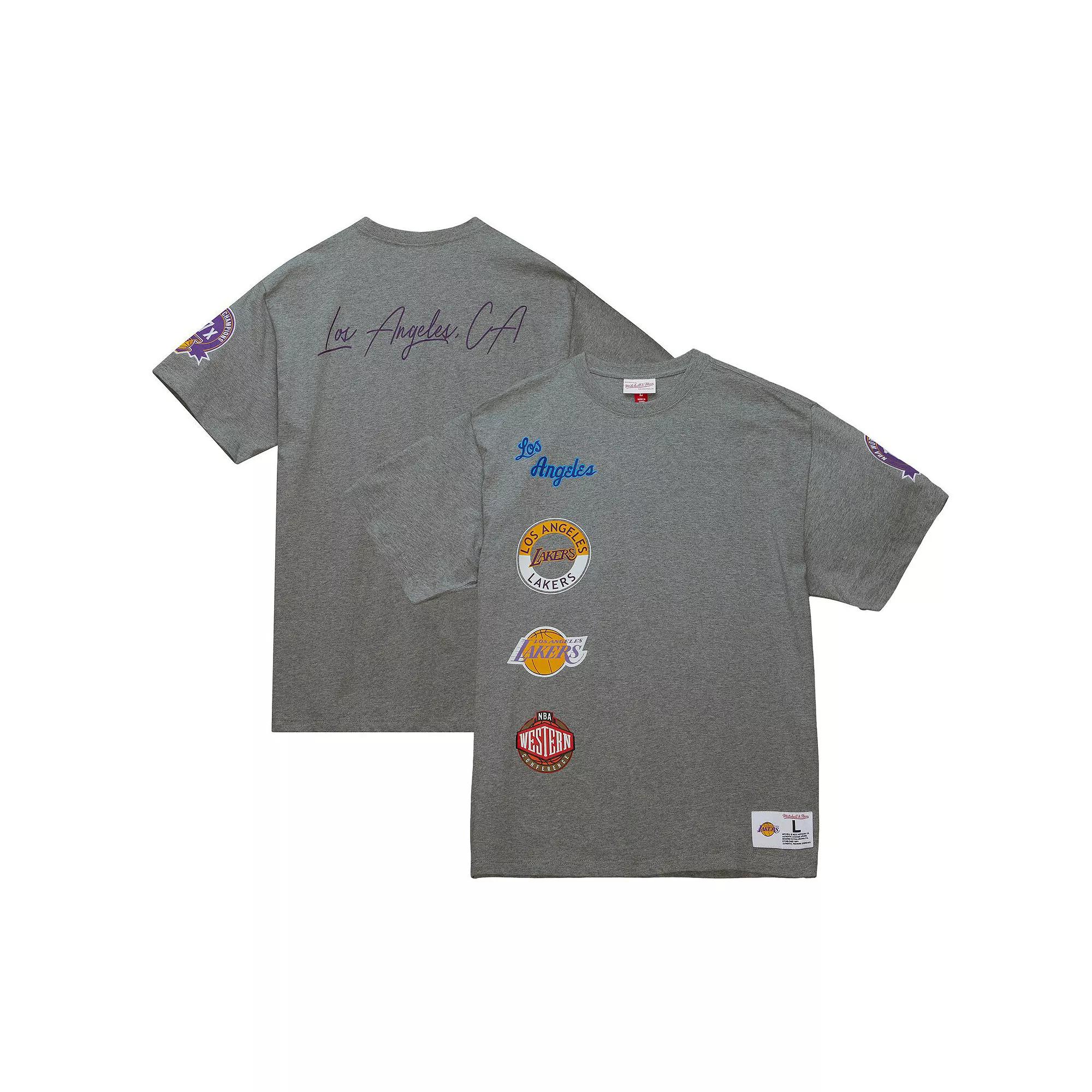 Men's Mitchell & Ness  Heather Gray Los Angeles Lakers City Collection T-Shirt, Size: XS, Grey Product Image