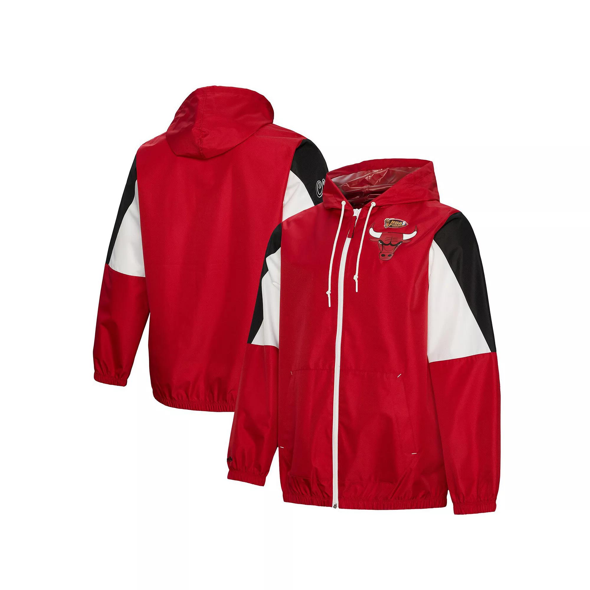 Men's Mitchell & Ness  Red Chicago Bulls Throw It Back Full-Zip Windbreaker Jacket, Size: Large Product Image