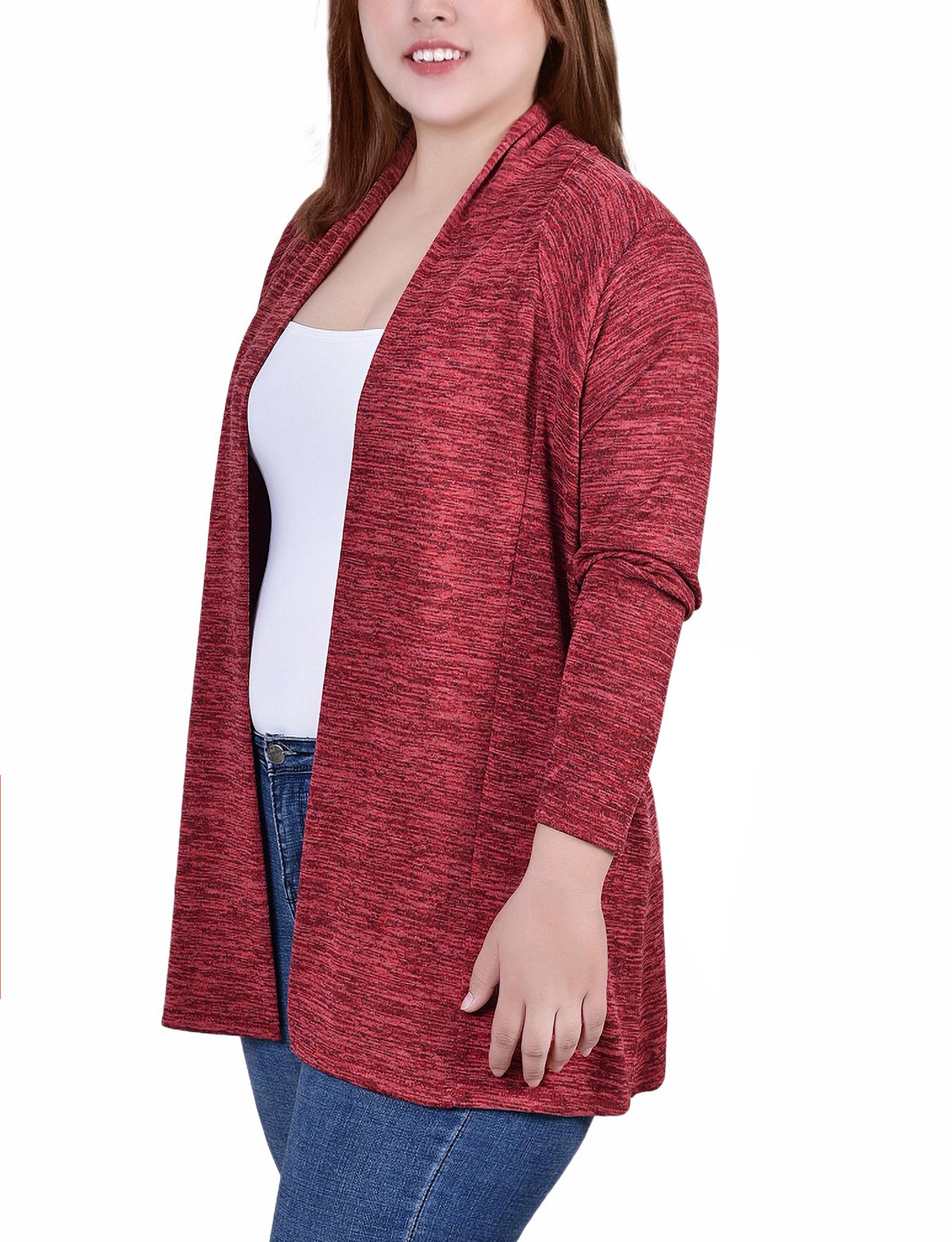 Burgundy Long Sleeve Cardigan - Plus Product Image