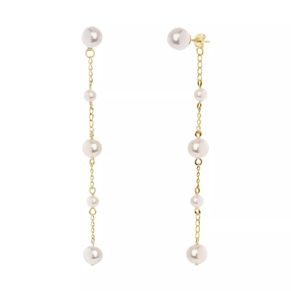 MC Collective Freshwater Cultured Pearl Chain Dangle Earrings, Women's, Gold Tone Product Image