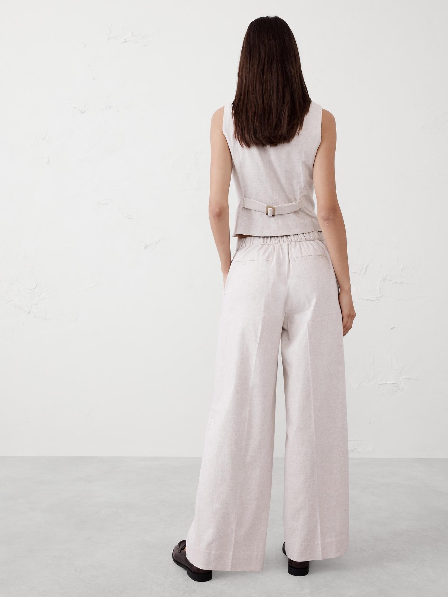 Hayden Wide-Leg Linen-Blend Pull-On Pant Product Image
