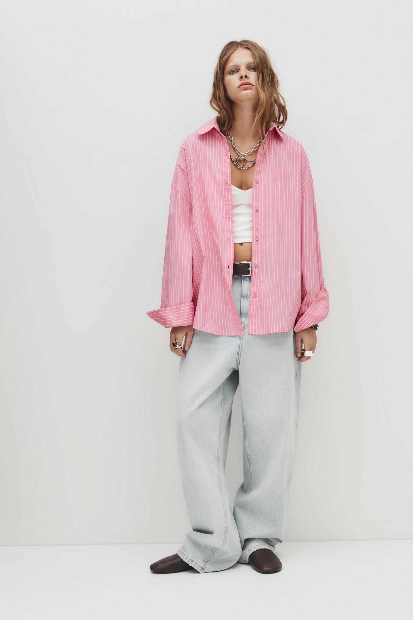 Pink striped shirt Product Image