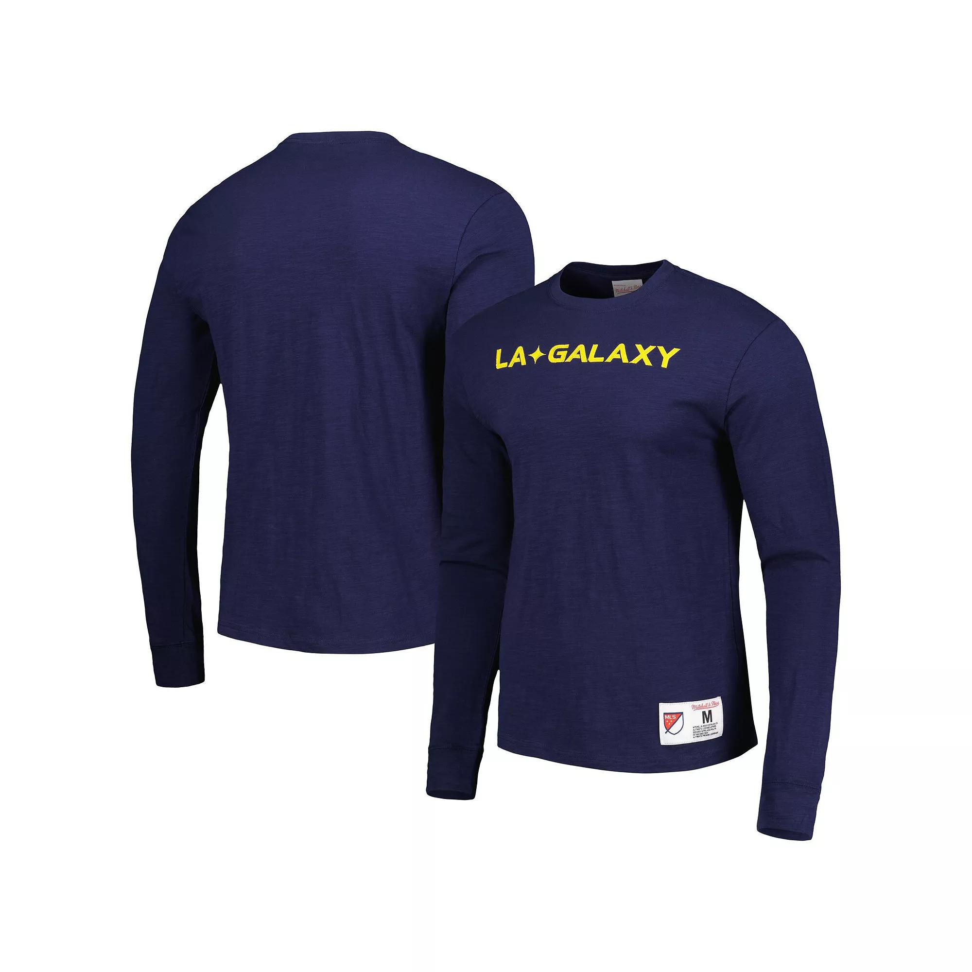 Men's Mitchell & Ness Navy LA Galaxy Legendary Long Sleeve T-Shirt, Size: Small, Blue Product Image