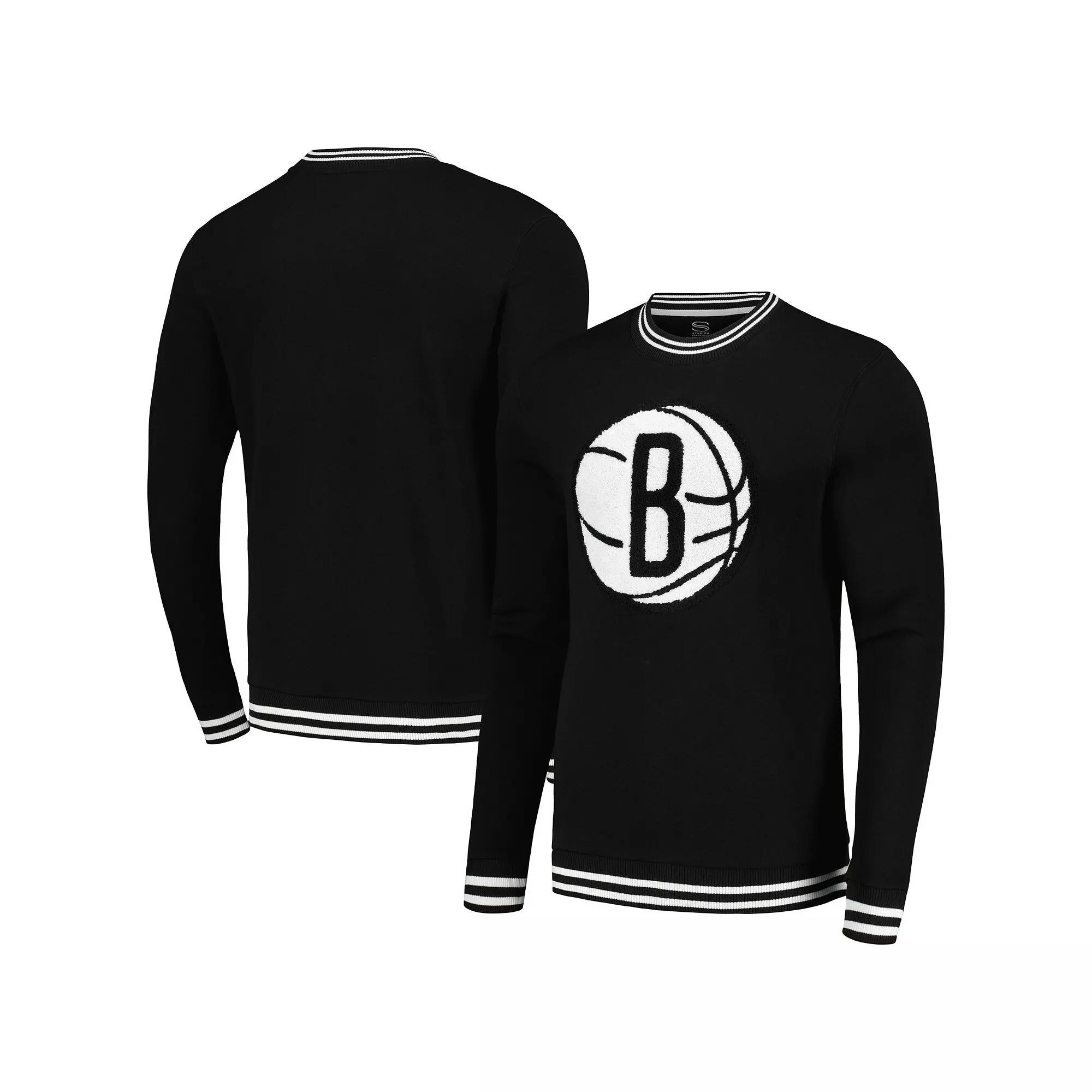 Men's Stadium Essentials Black Brooklyn Nets Club Level Pullover Sweatshirt, Size: Medium Product Image