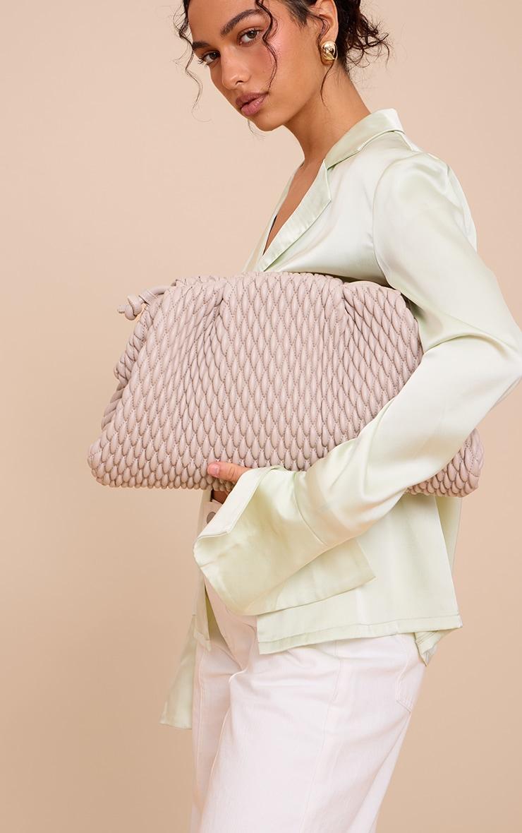 Stone Soft PU Weave Clutch Bag Product Image