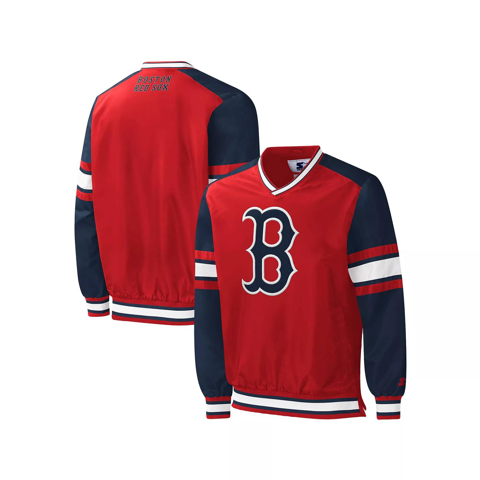 Men's Starter Red Boston Red Sox Yardline Pullover Windbreaker,  Product Image