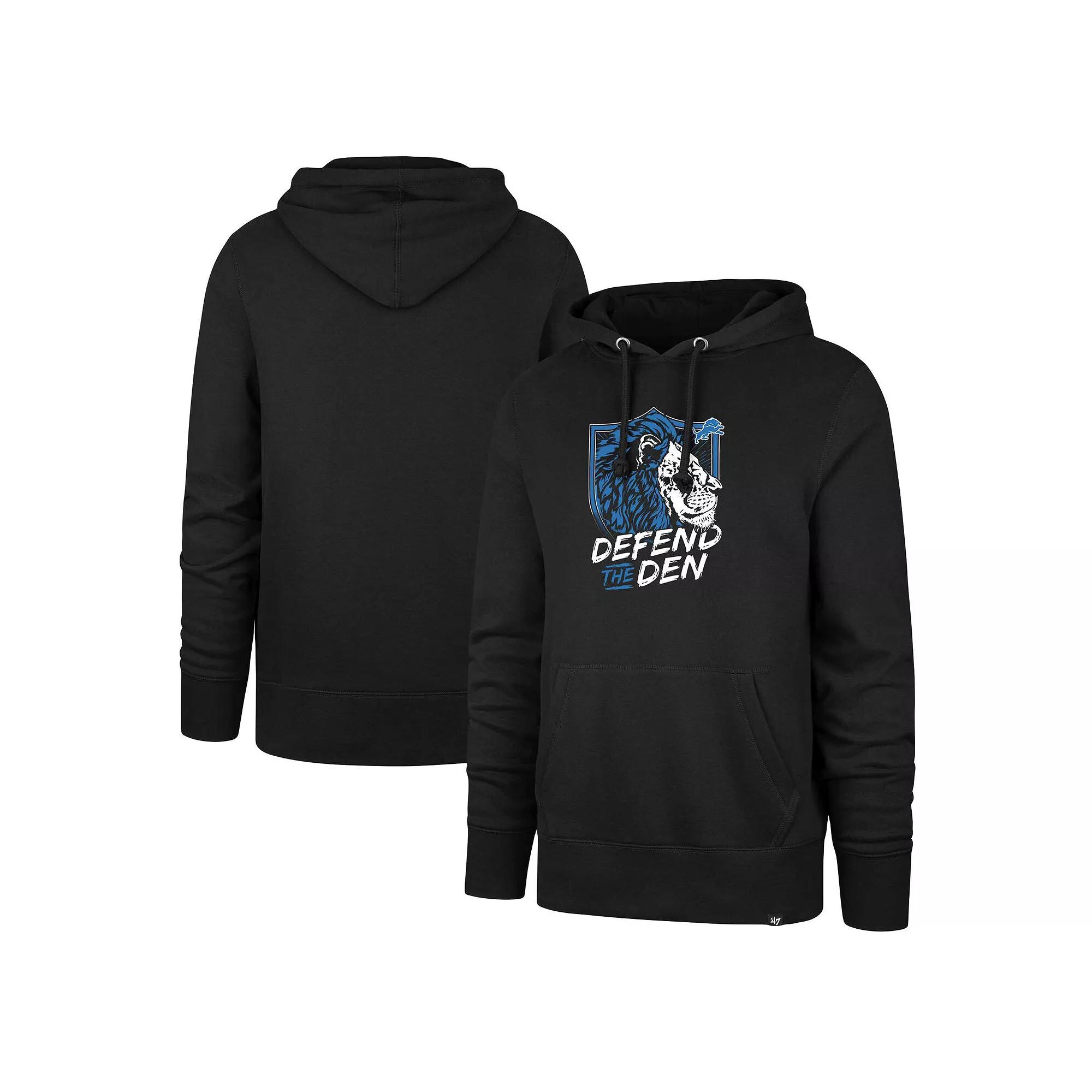 Men's '47 Black Detroit Lions Regional Headline Hoodie,  Product Image
