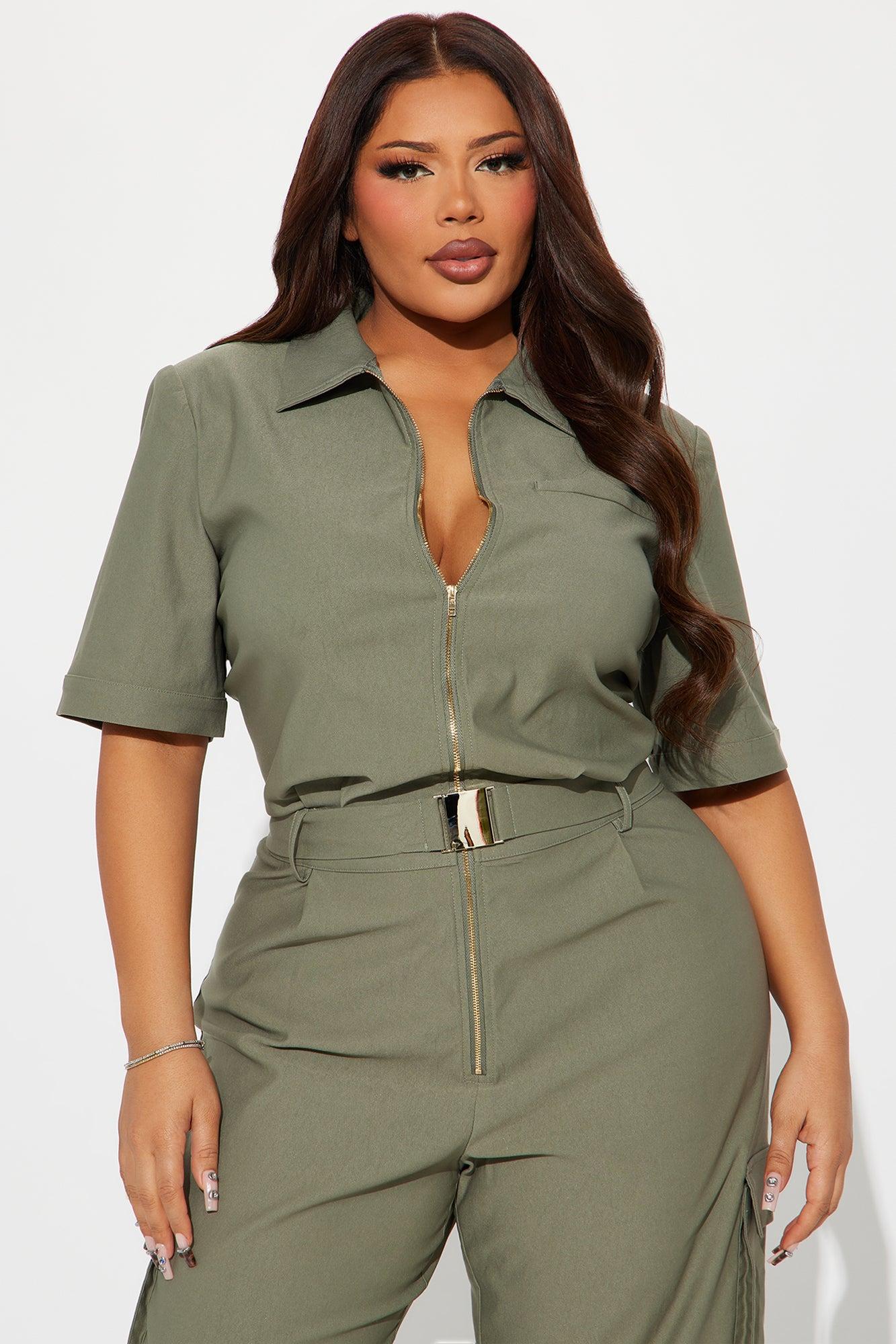 Dream Big Jumpsuit - Olive Product Image