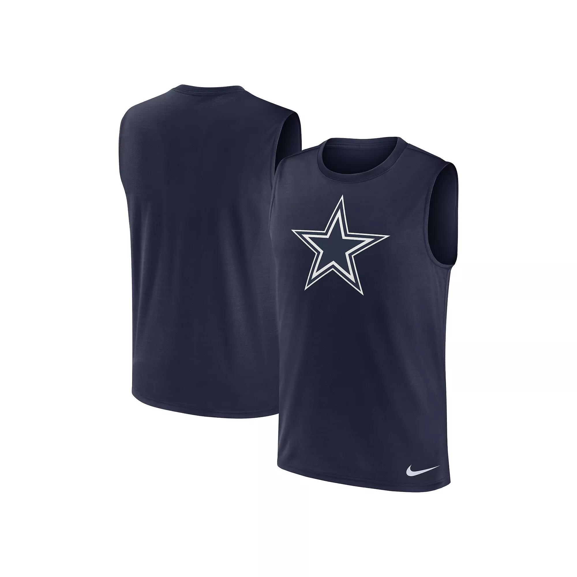 Men's Nike Navy Dallas Cowboys Blitz Legend Dri-FIT Muscle Tank Top,  Product Image