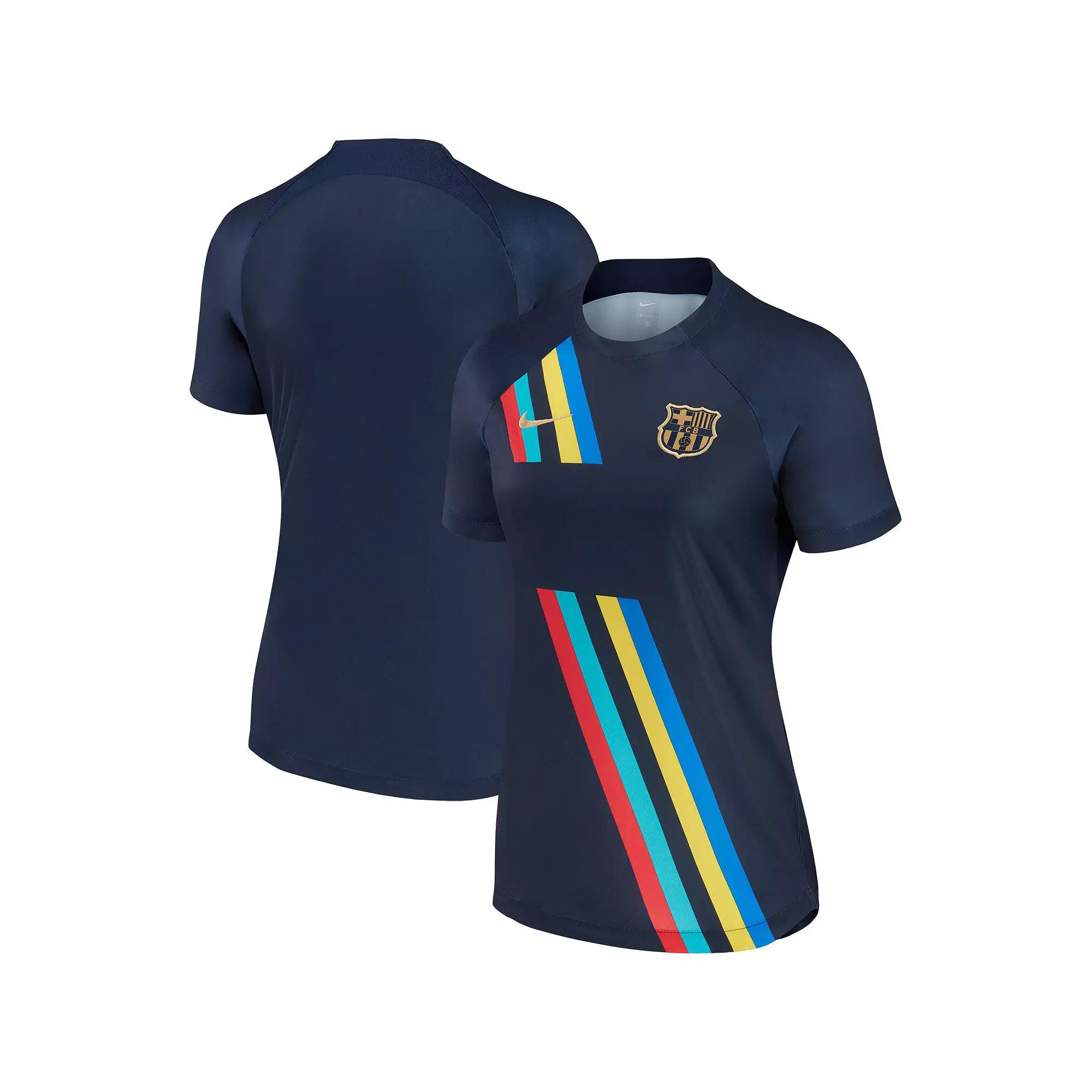 Women's Nike Navy Barcelona 2022/23 Pre-Match AWAY Performance Top, Size: Medium, Bar Blue Product Image