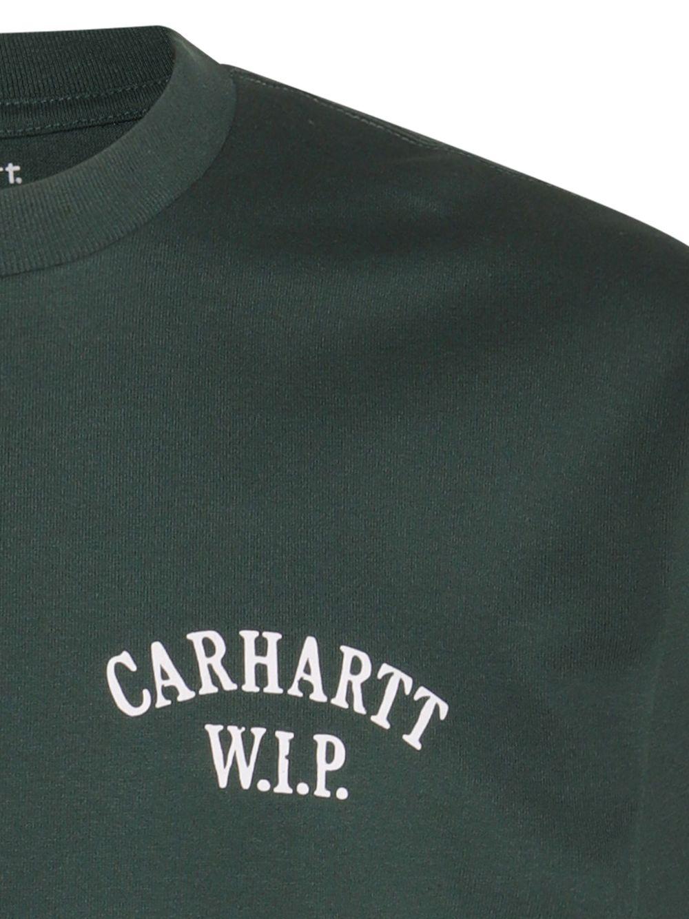 HUGO - Cotton-jersey T-shirt with split-logo print - Beige Product Image