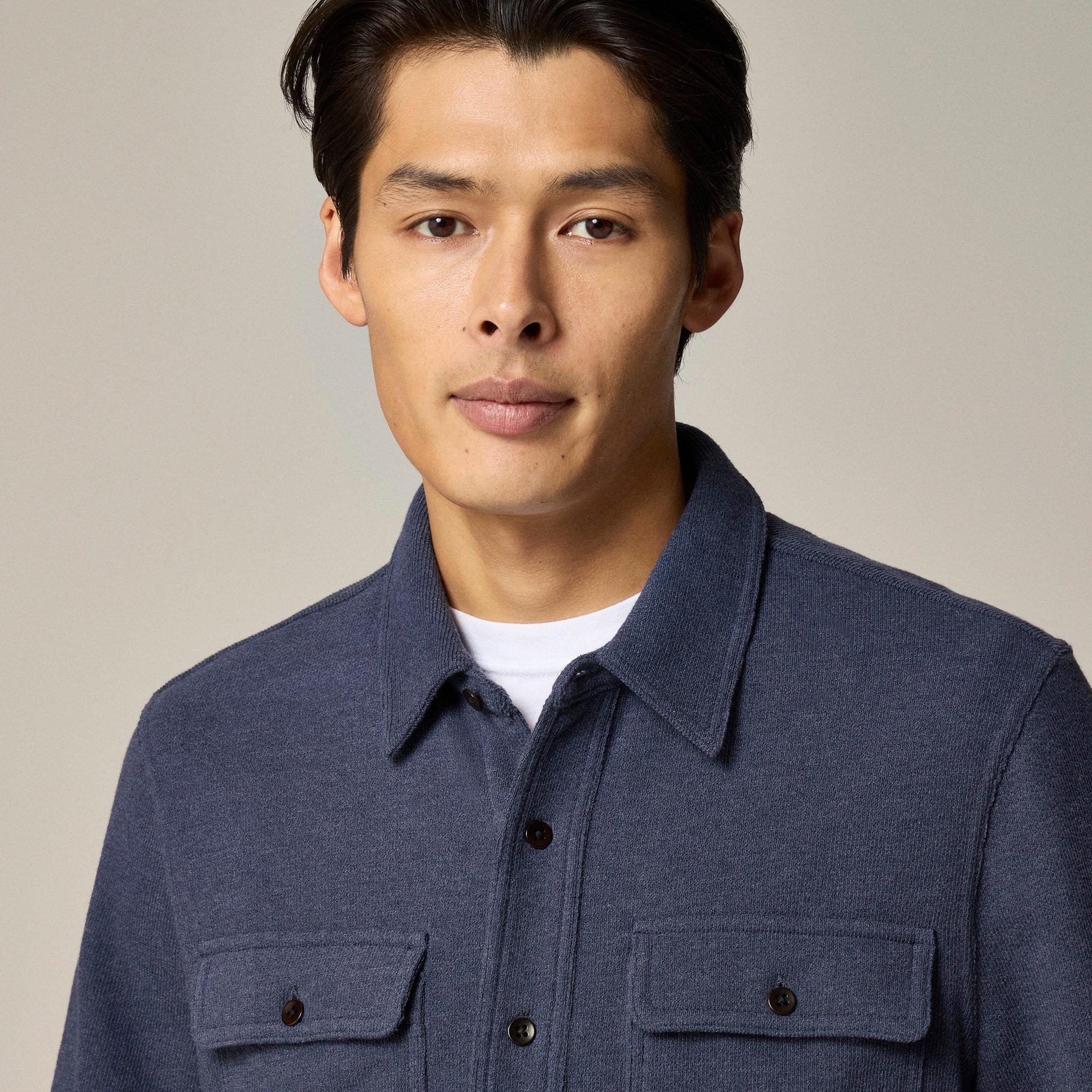 Long-sleeve textured sweater-tee shirt Product Image