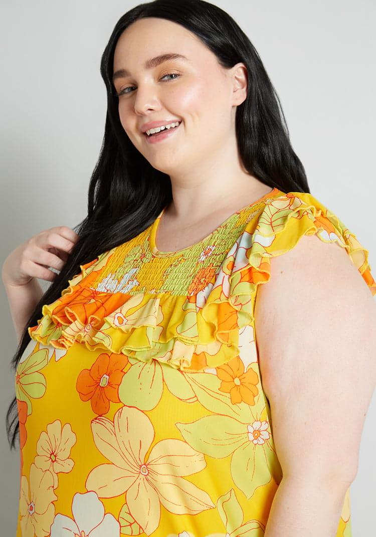 That Tropical 'Frilling' Mesh Mini Dress Product Image