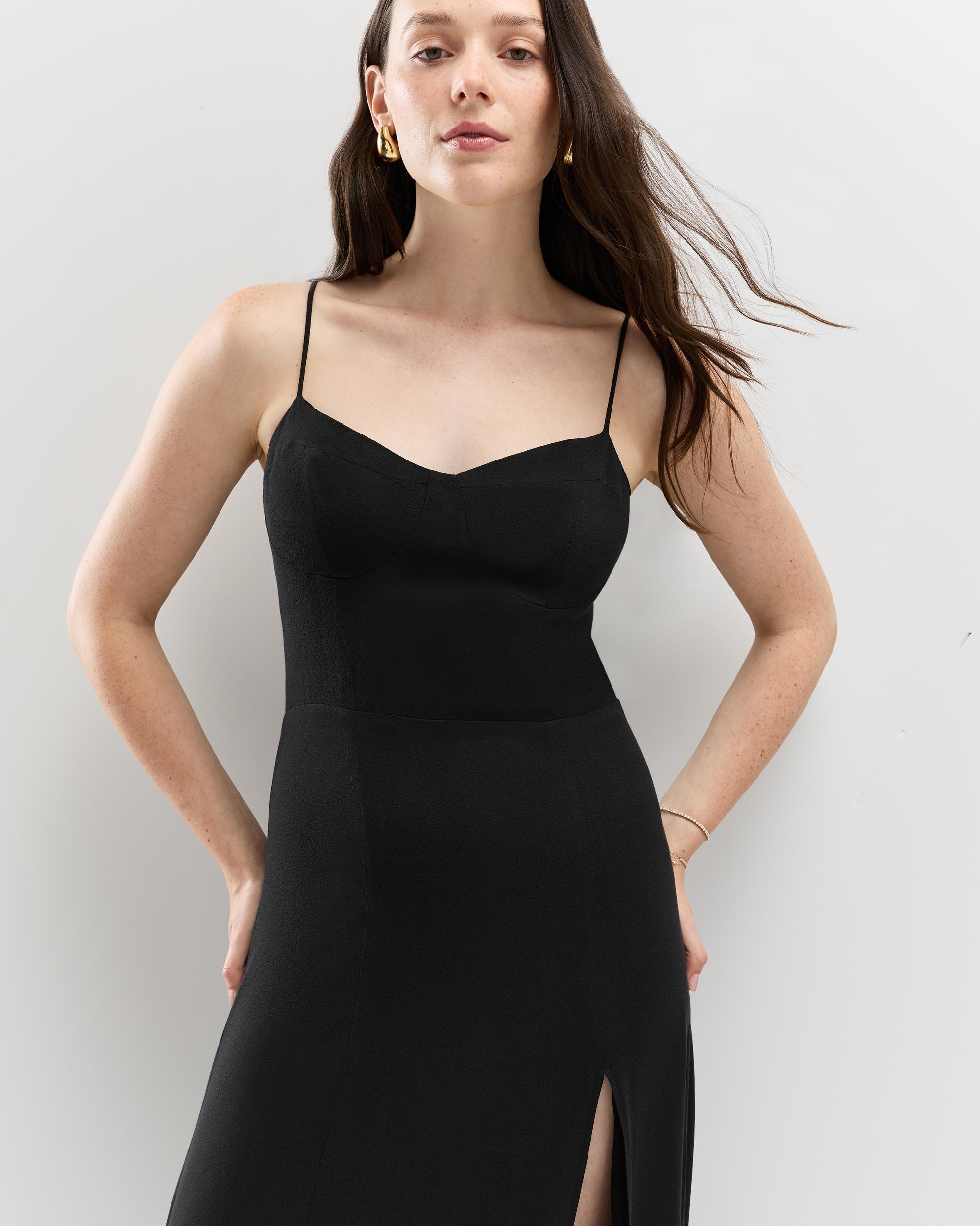 Quince | Women's Lightweight Crepe Sweetheart Midi Dress Viscose Product Image