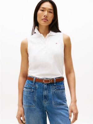 Slim Fit Sleeveless Stretch-Cotton Polo Product Image