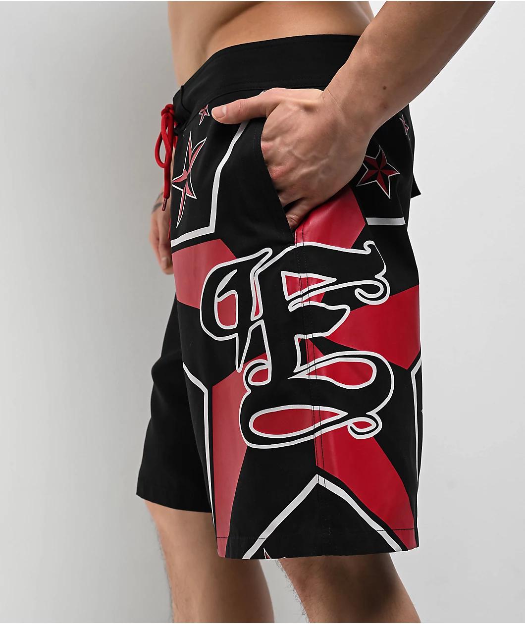 Empyre Rail Star Black Cargo Board Shorts Product Image