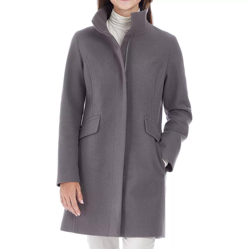 Women's Nine West Faux-Wool Zip Front Coat,  Product Image