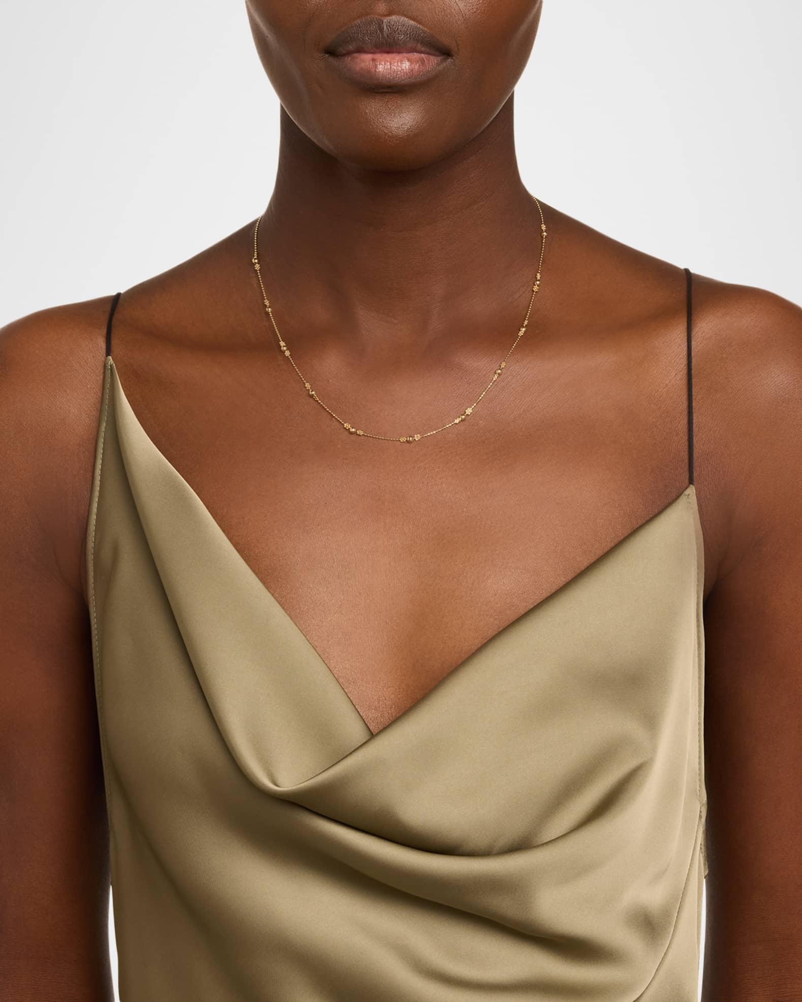 18K Mixed Flower Bead Adjustable Necklace Product Image