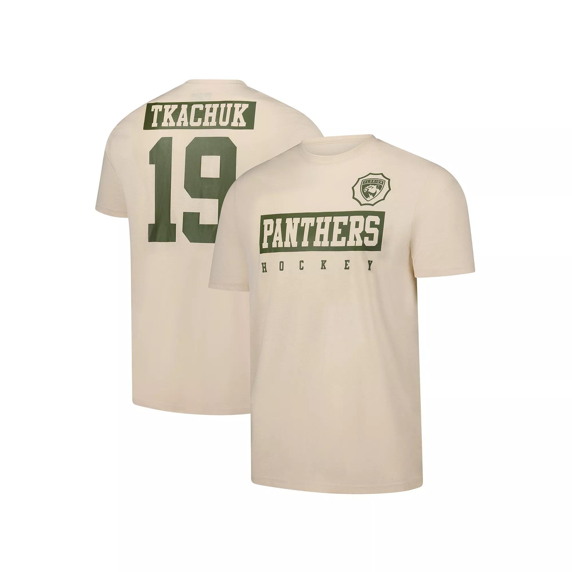 Men's Levelwear Matthew Tkachuk Khaki Florida Panthers 2024 NHL Military Appreciation Richmond Delta Player Name & Number T-Shirt,  Product Image
