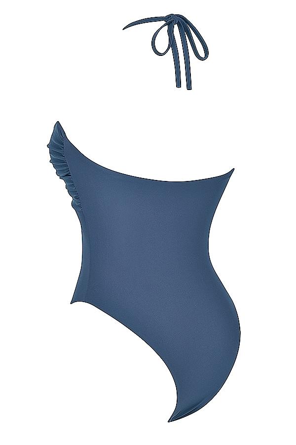 Aruba  deep blue gathered swimsuit Product Image