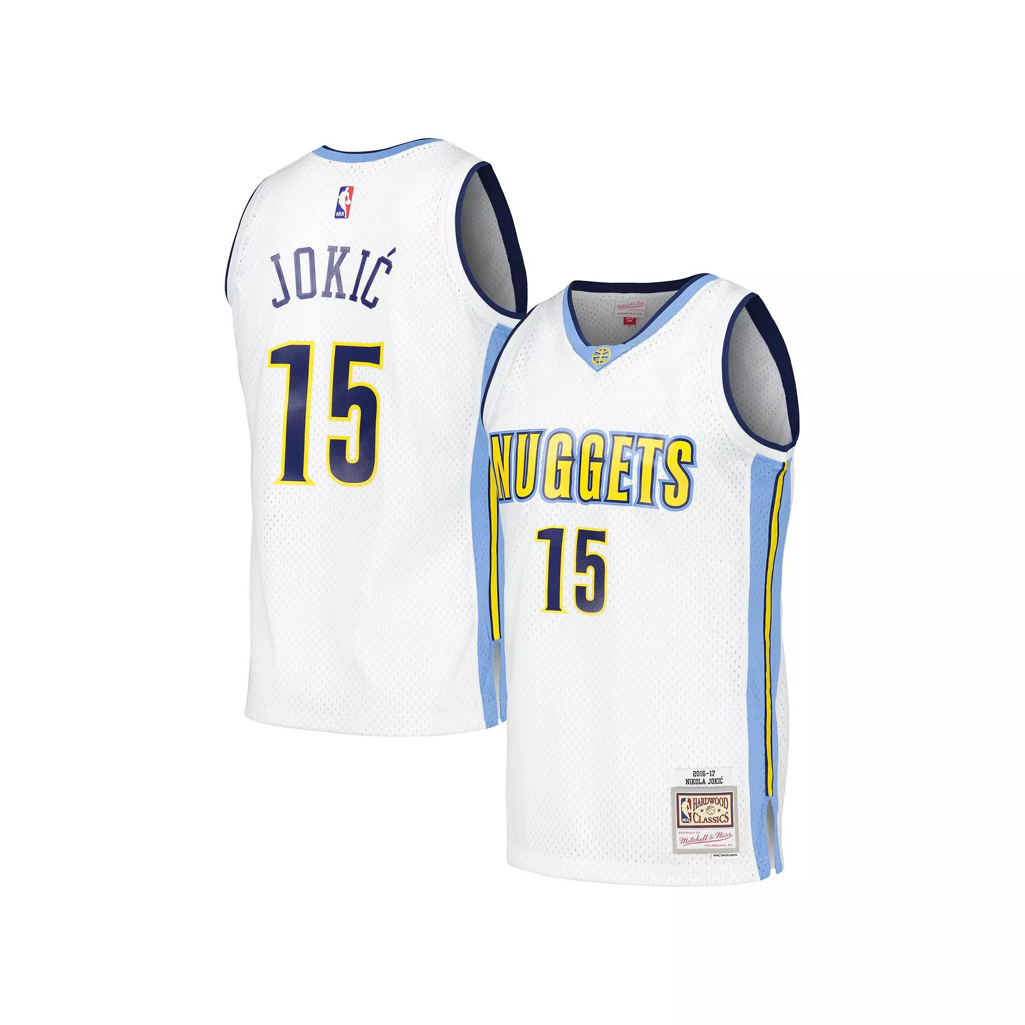 Men's Mitchell & Ness Nikola Jokic White Denver Nuggets 2016/17 Throwback Swingman Jersey, Size: Medium, Nug White Product Image