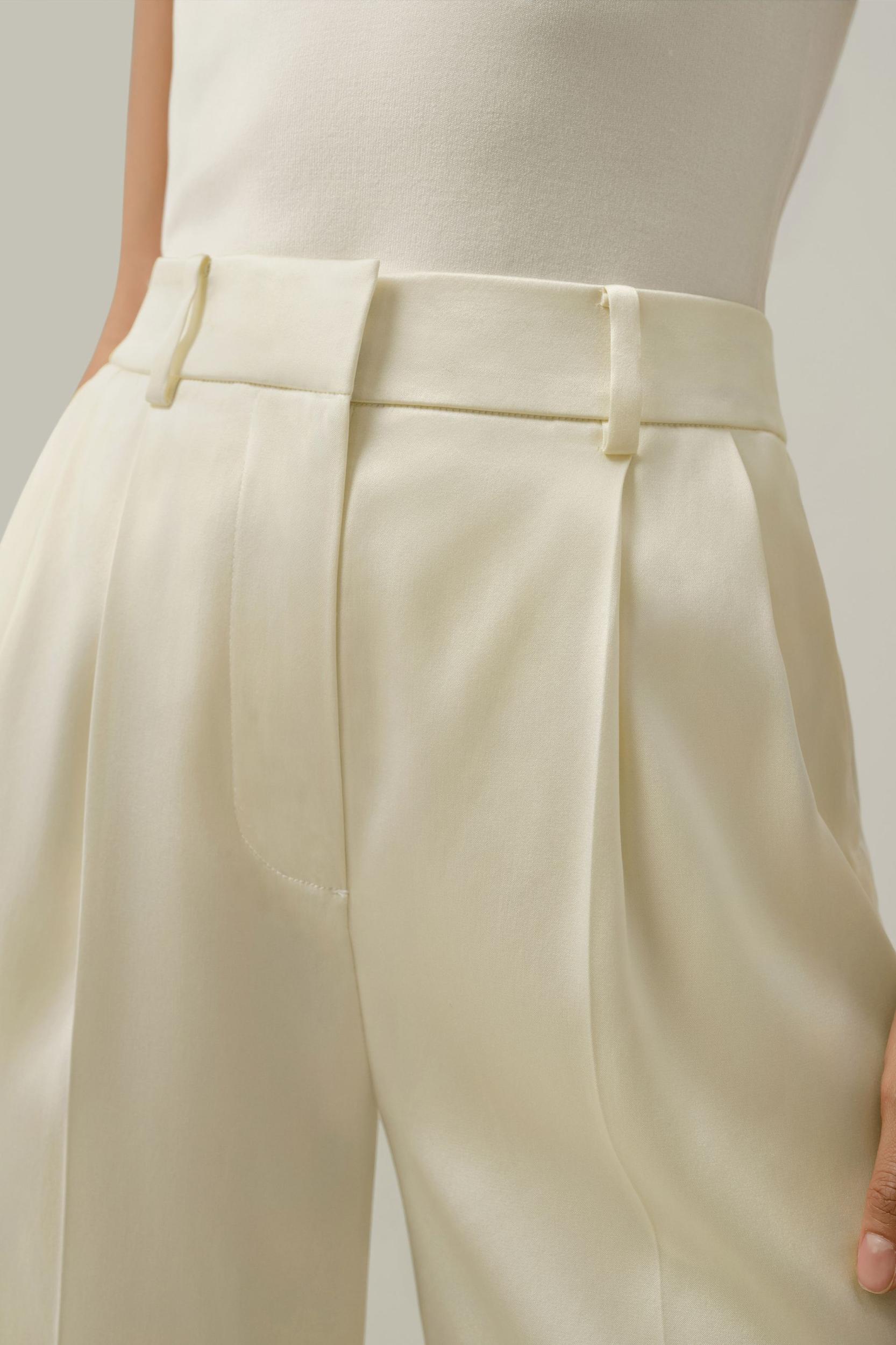 Double-Faced Charmeuse Straight-Leg Pant Product Image