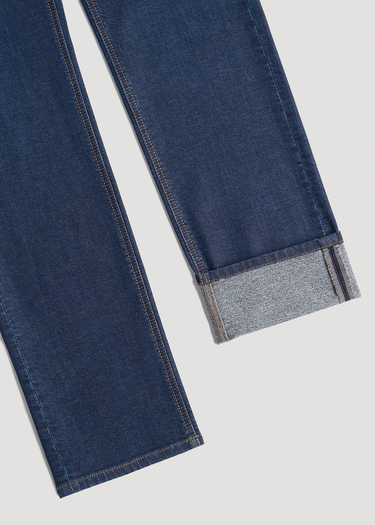 Dylan Slim Fit Fleeced Jeans for Tall Men in Colorado Blue Wash Male Product Image