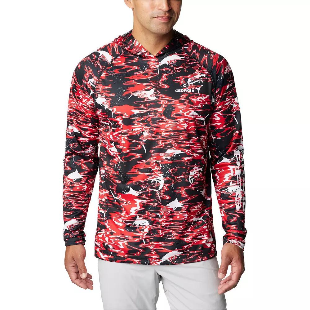 Columbia Mens Collegiate PFG Super Terminal Tackle Hoodie - Georgia- Product Image