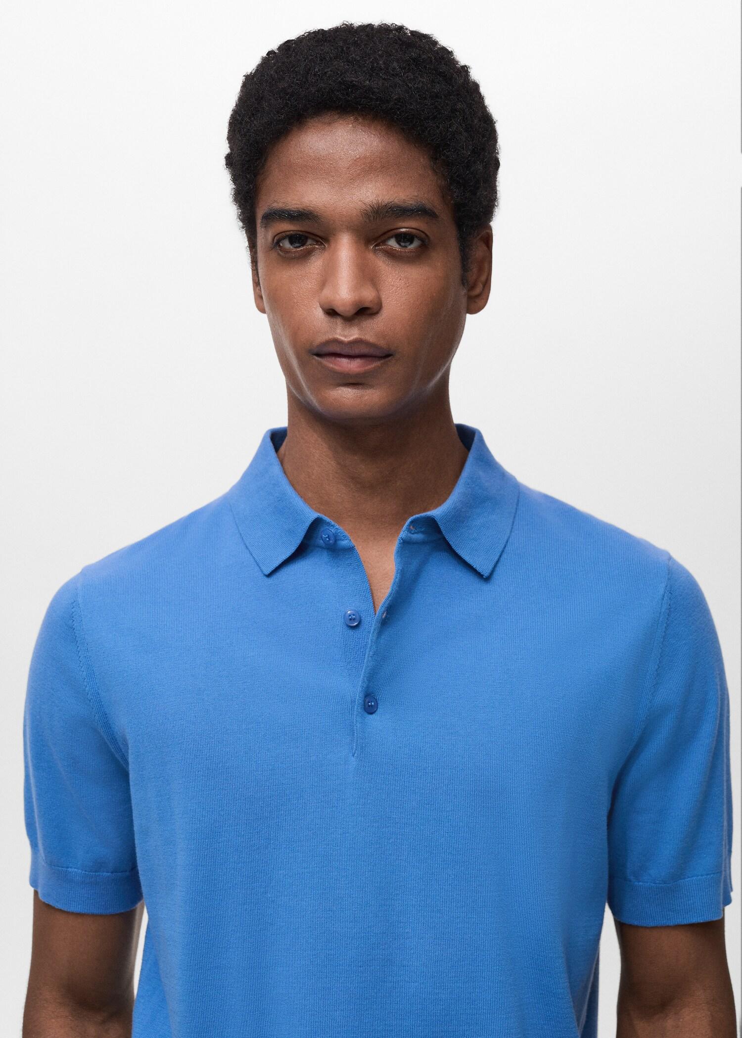 100% cotton fine-knit polo shirt - Men | MANGO USA Product Image