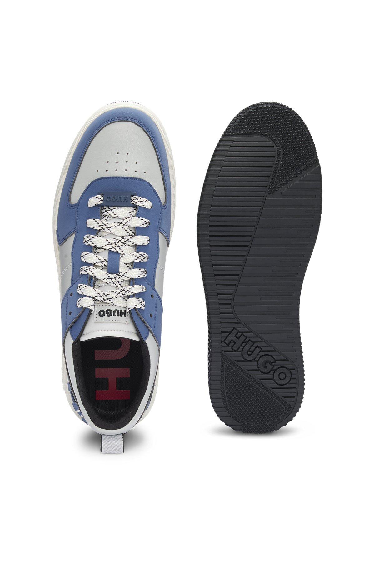 Mixed-material trainers with two sets of laces Product Image