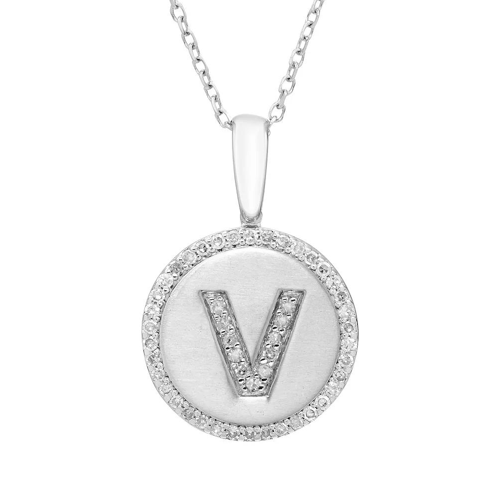 It's Personal Sterling Silver & Diamond Accent Initial Pendant Necklace, Women's,  Product Image