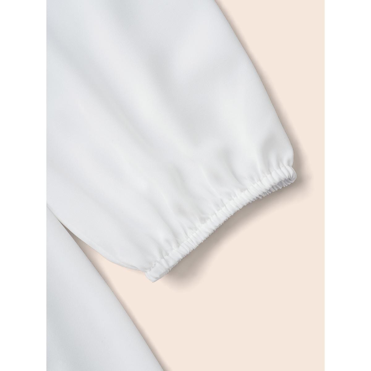 Plus Size Originalwhite Peter Pan Collar Patchwork Contrast Blouse Women Elegant Long Sleeve Peter Pan collar Everyday Blouses BloomChic 14-16/1X Product Image