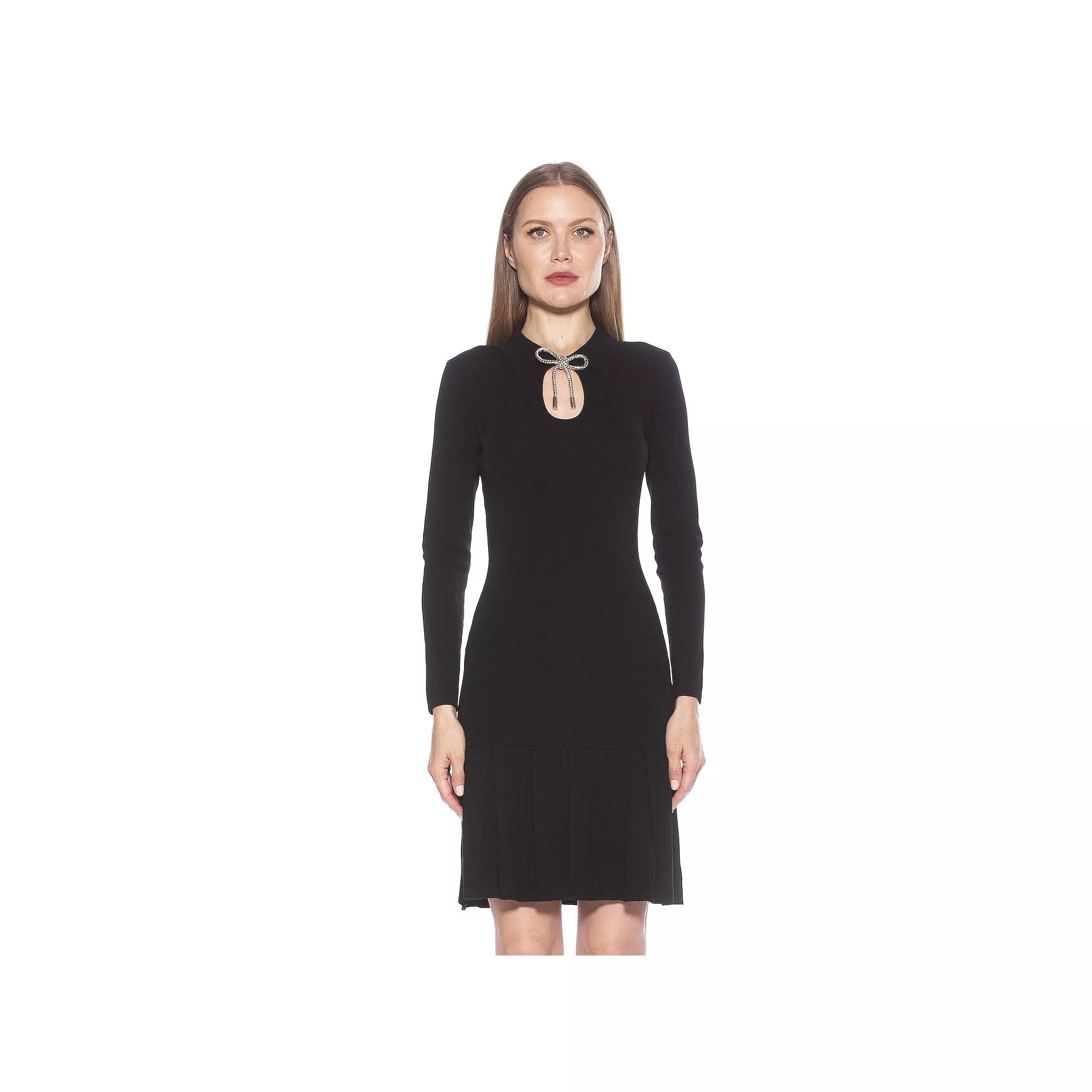 Women's ALEXIA ADMOR Sloane Long Sleeve Fit And Flare Knit Dress,  Product Image
